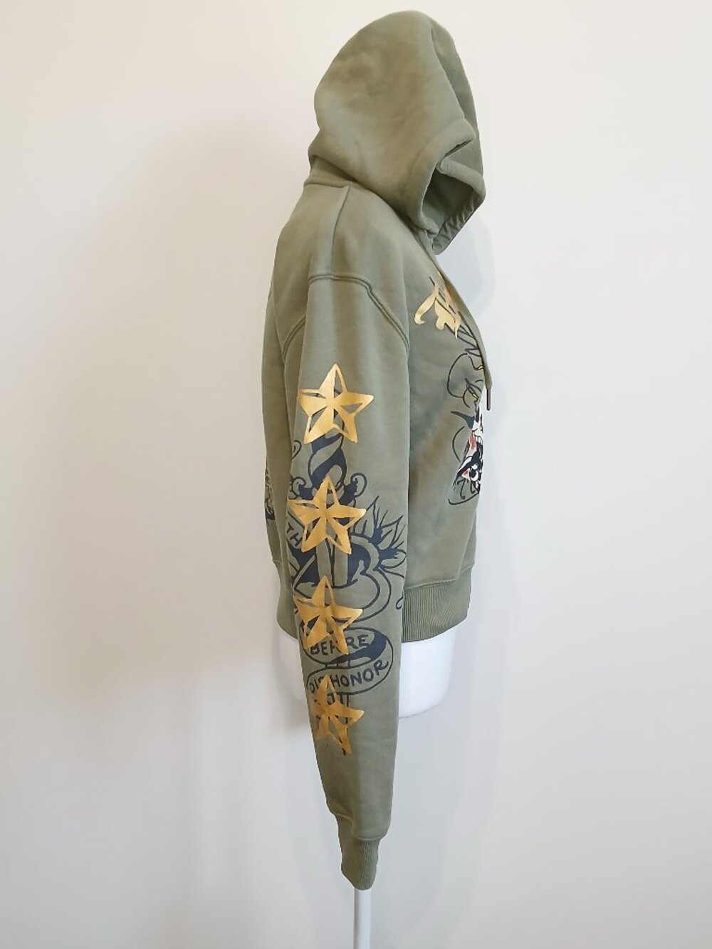 Ed Hardy Cobra Flame Zip Front Fleece Hoodie Size Medium - Picture 3 of 7